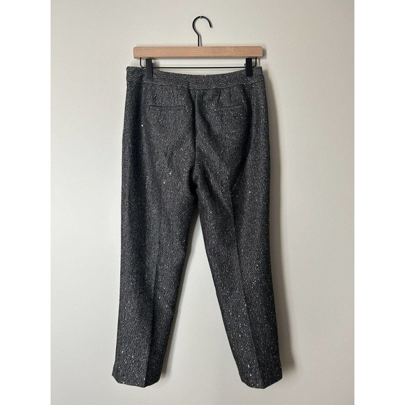 Talbots Wool Blend Trousers Sequins SZ 2P Black Gray Tweed Lined Sparkle Pants - Picture 3 of 9